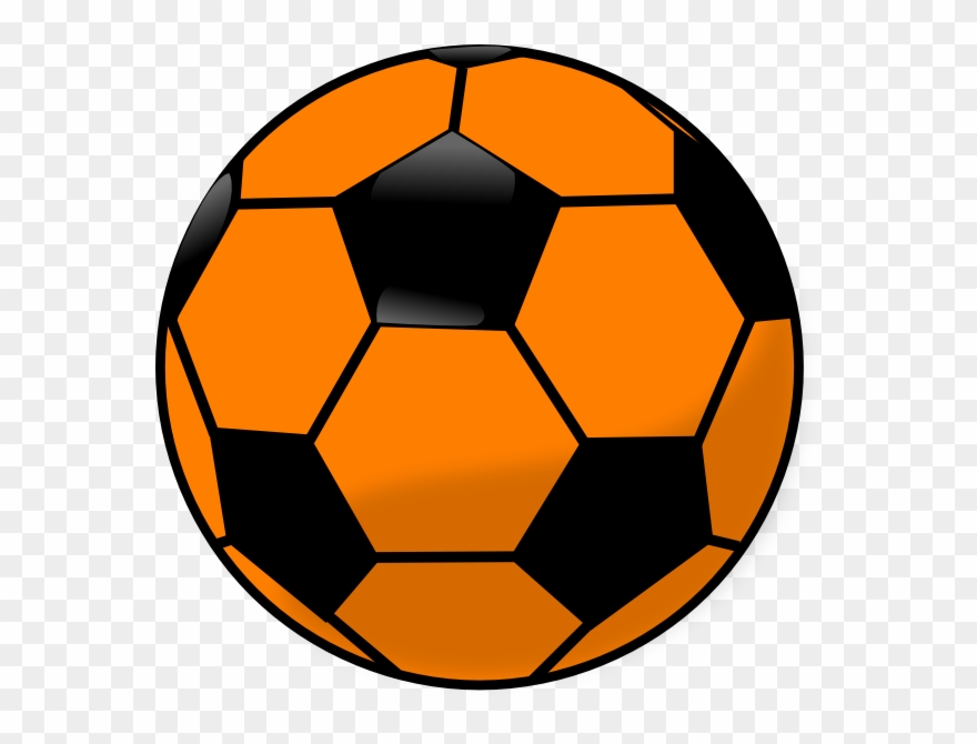 Strikers - Orange And Black Soccer Ball Clipart