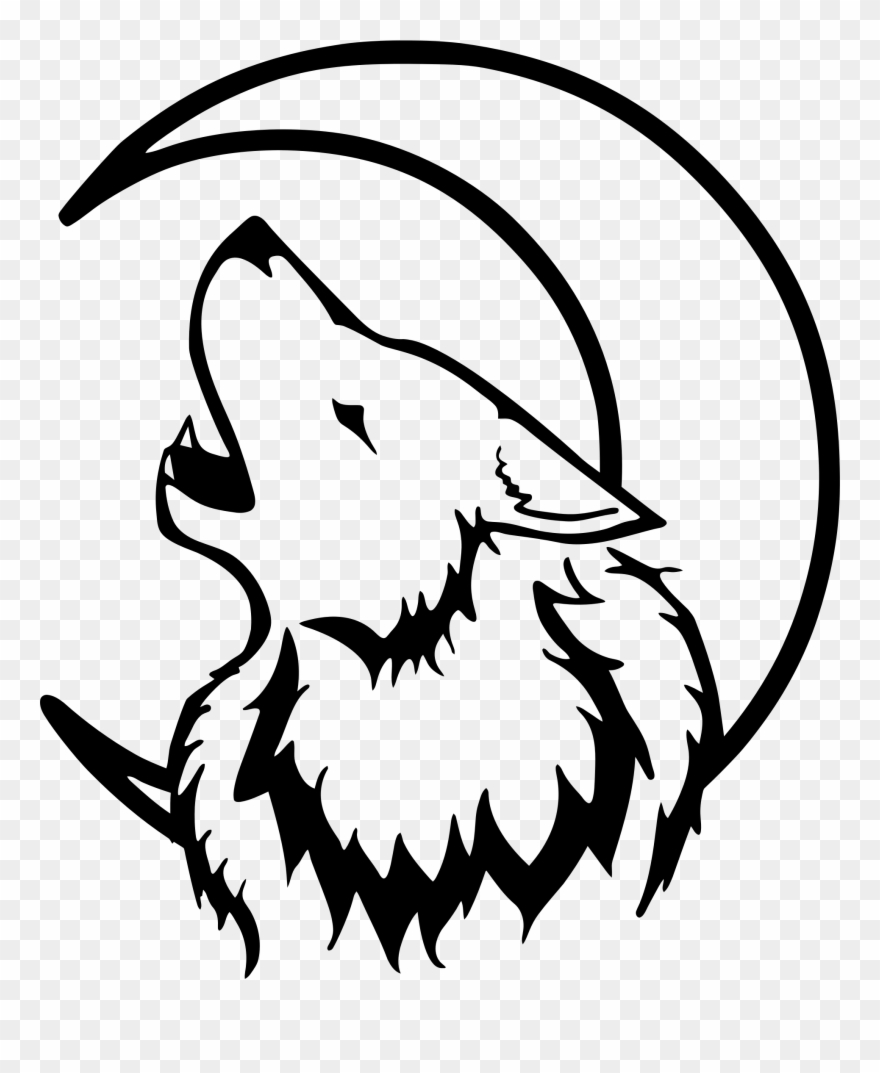 Banana Split Clipart - Wolf And Crescent Moon - Png Download
