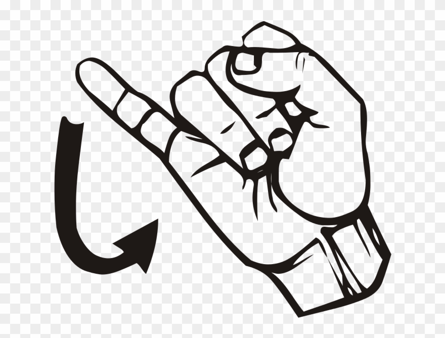 Free Vector Sign Language J Clip Art - American Sign Language J - Png Download