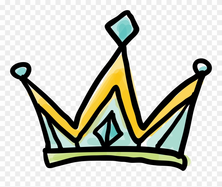 Clip Art Cartoon Doodle - Princess Crown Doodle - Png Download