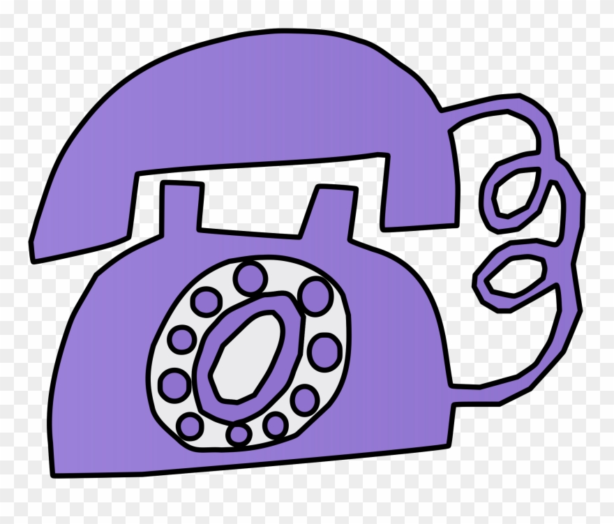 Big Image - Purple Telephone Clipart - Png Download