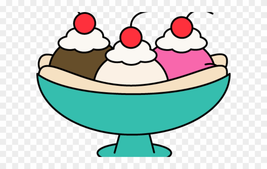Banana Split Clipart Transparent - Banana Split Ice Cream Clipart - Png Download
