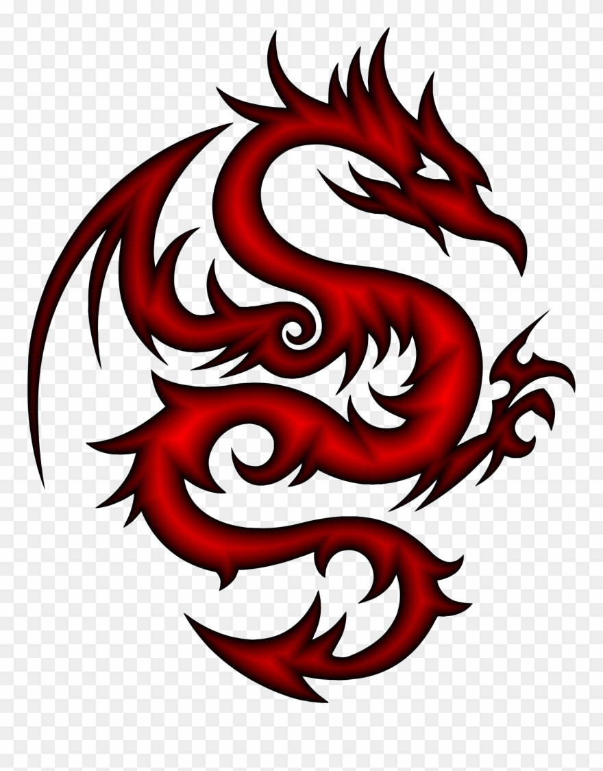 Tattoo Chinese Dragon Tribe Flash - Nice Tribal Dragon Tattoos Clipart