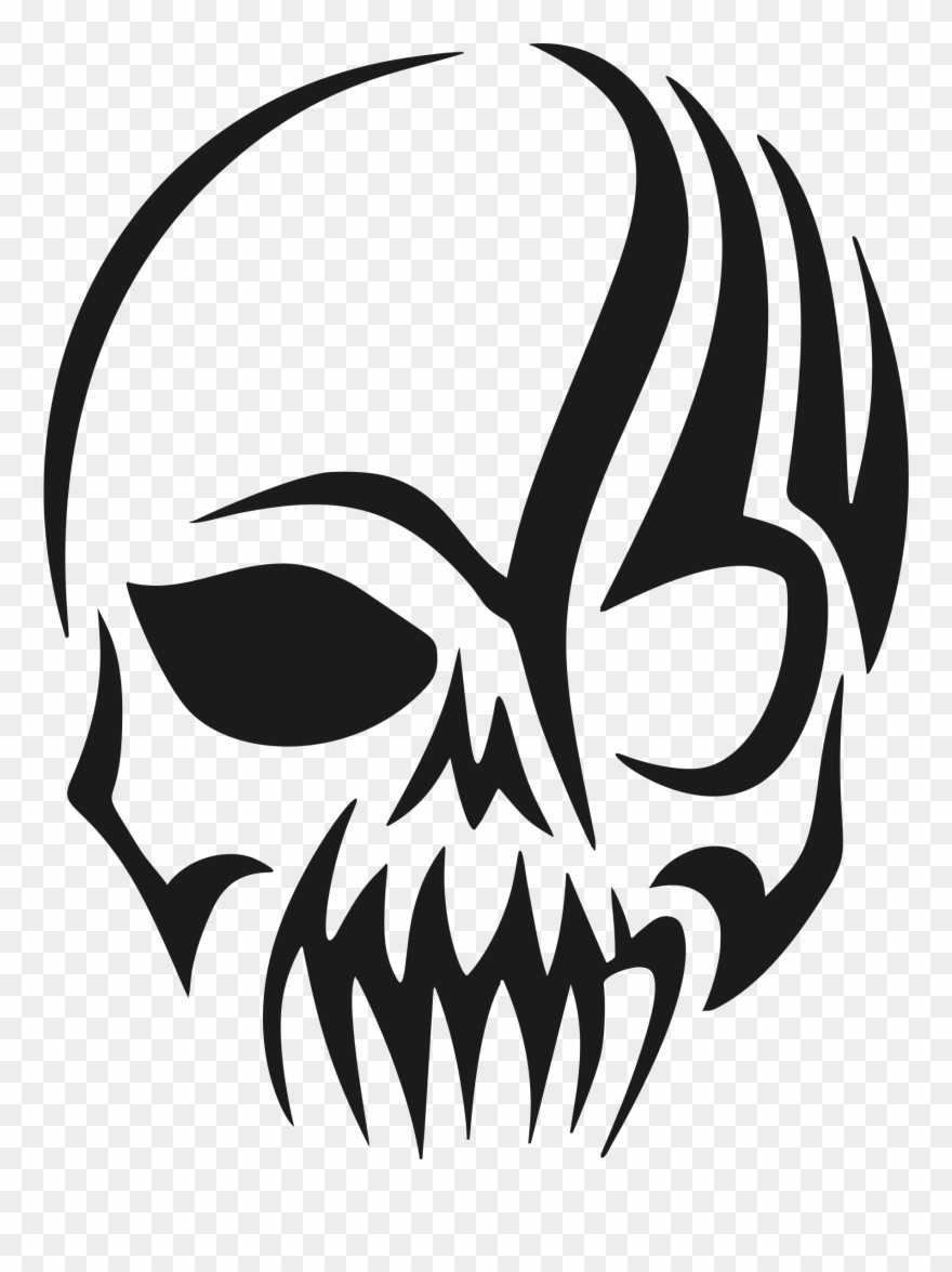 Big Image - Skull Tattoo Tribal Clipart