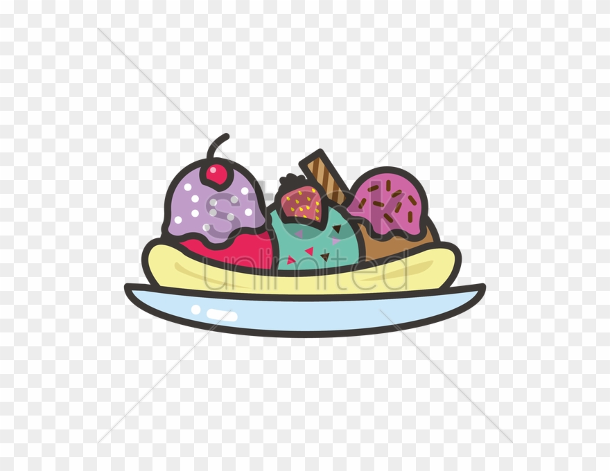 Banana Split Clipart Transparent - Vector Graphics - Png Download