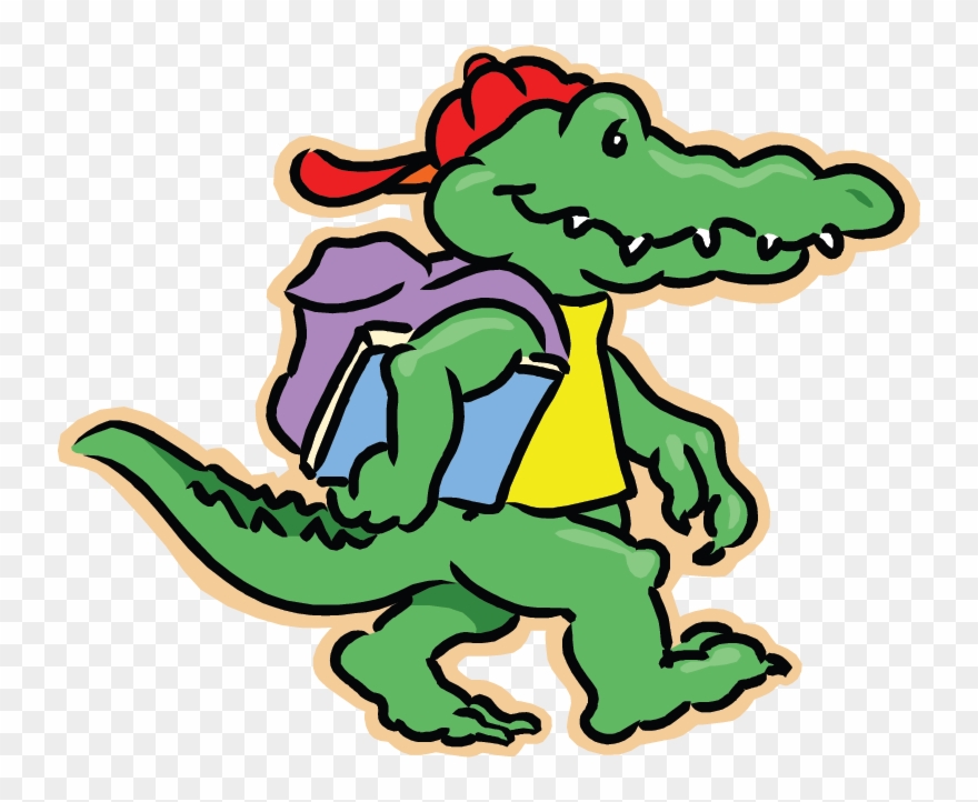 District News - Crocodile Going To School Clipart