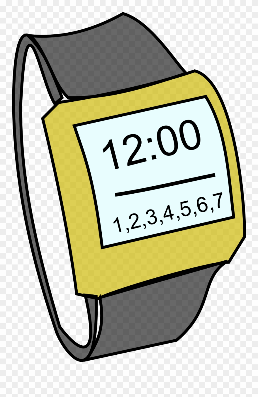 Brand Logo Line Digital Clock Watch - Digital Watch Clipart - Png Download