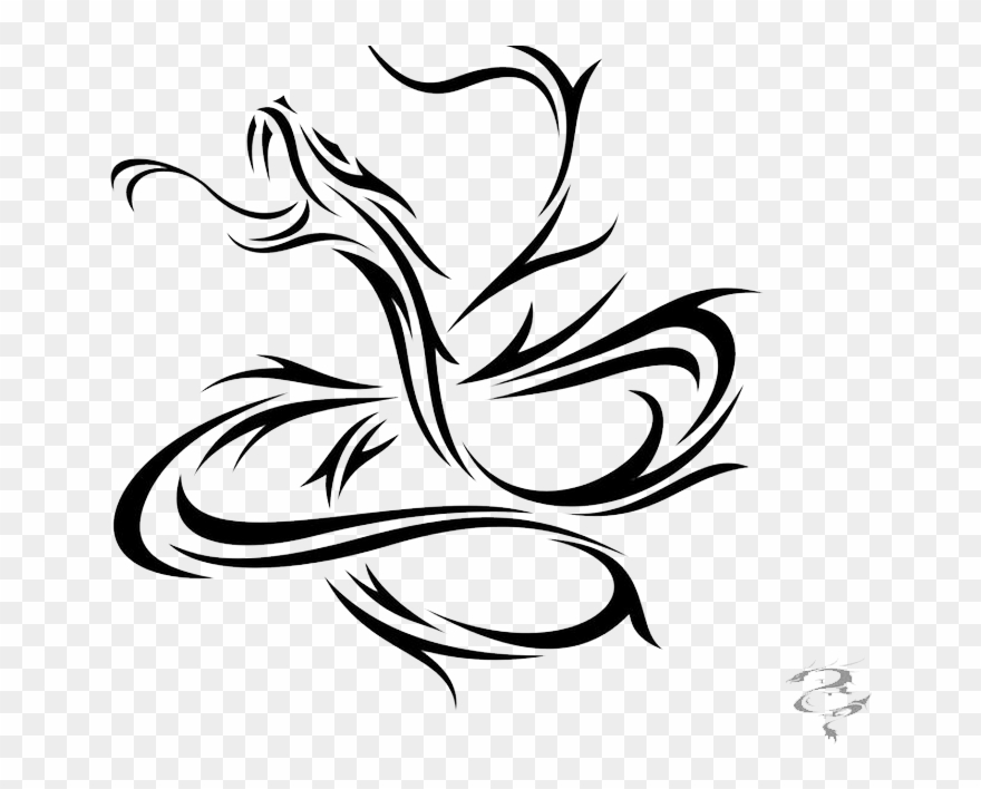 Awesome Black Tattoo Stencil - Cool Snake Tribal Tattoo Clipart
