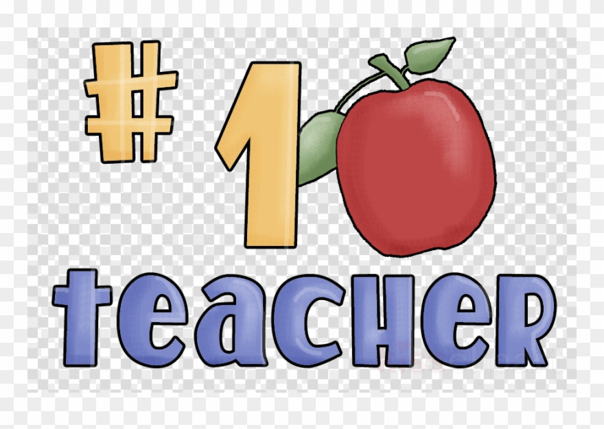 #1 Teacher Apple Clipart Teacher Clip Art - Number One Teacher Wall Clock - Png Download