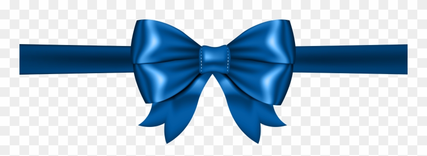 Blue Bow Clipart - Blue Ribbon With Bow - Png Download