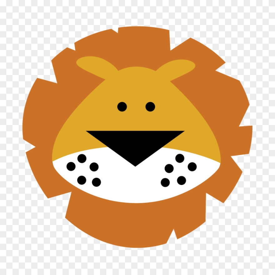 Tiiger Clipart Baby Lion - Cute Lion Face Cartoon - Png Download