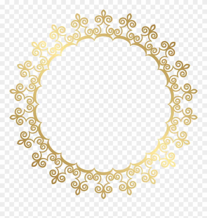 Round Gold Border Frame Transparent Clip Art Image - Png Download