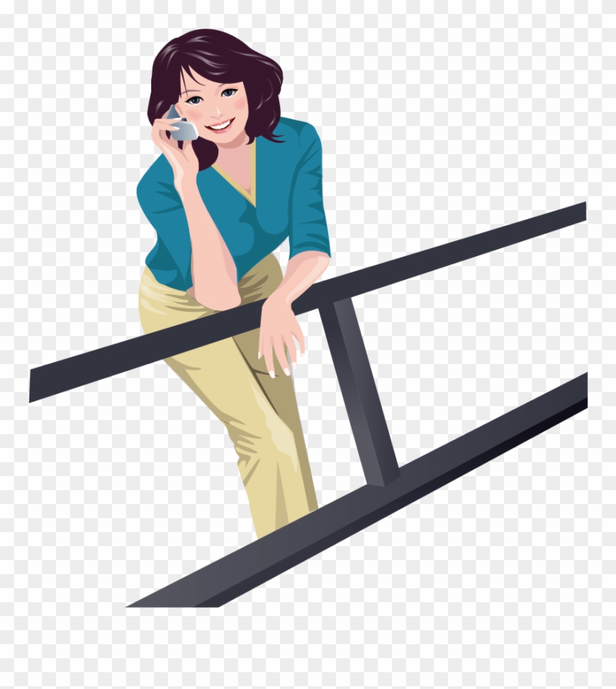 Vector Black And White Stock Mobile Phones Female Illustration - พื้น หลัง การ์ตูน ผู้หญิง Clipart