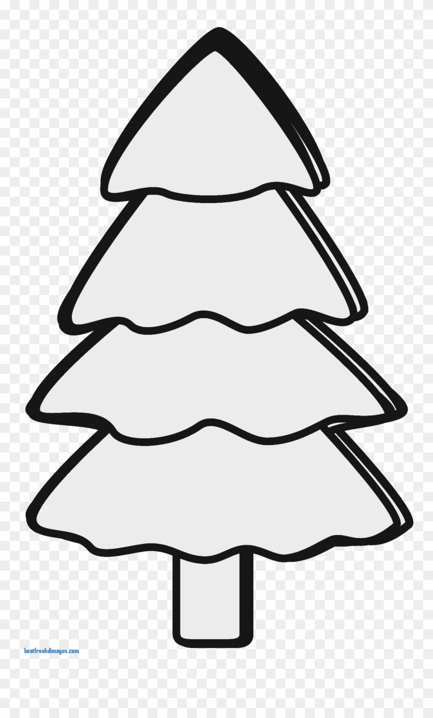Christmas Tree Line Art Free Clip Art Free Clip Art - Simple Christmas Tree Clip Art Black And White - Png Download