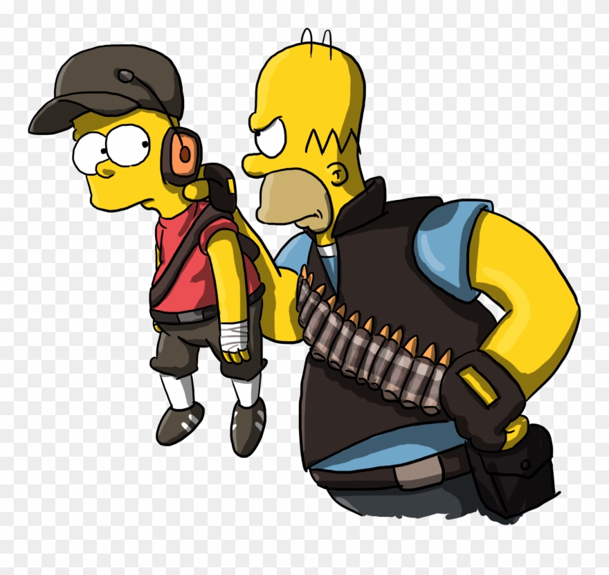 Team Fortress 2 Bart Simpson Maggie Simpson Homer Simpson - Simpsons Team Fortress 2 Clipart