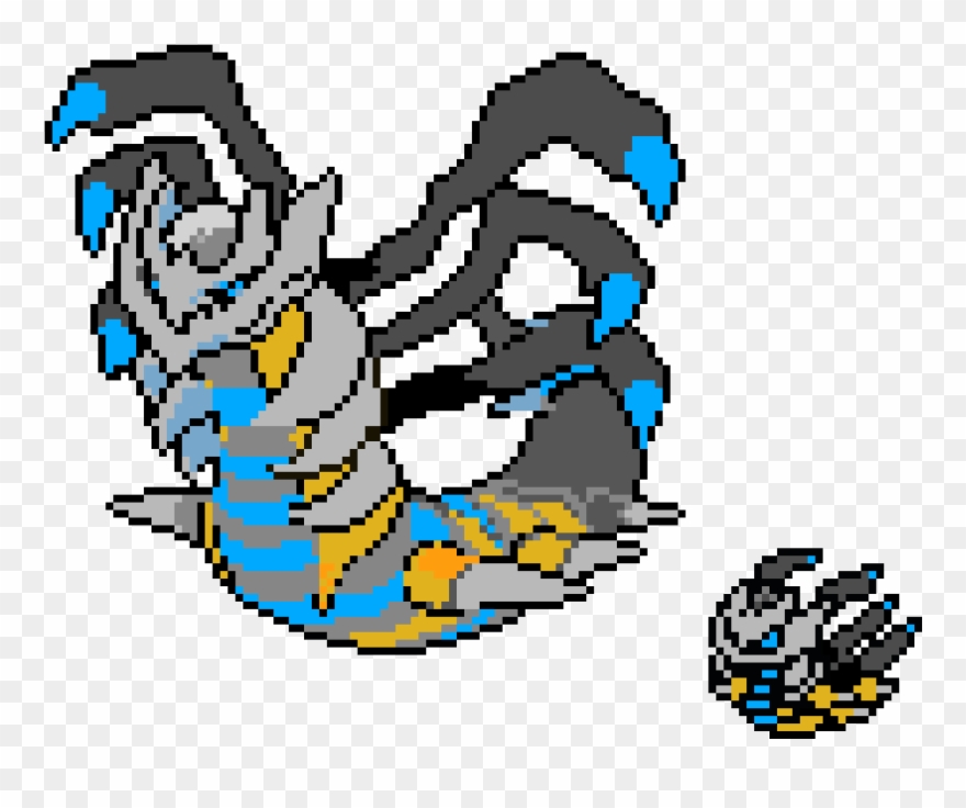 Shiny Giratina - Legendary Pokemon Pixel Art Clipart