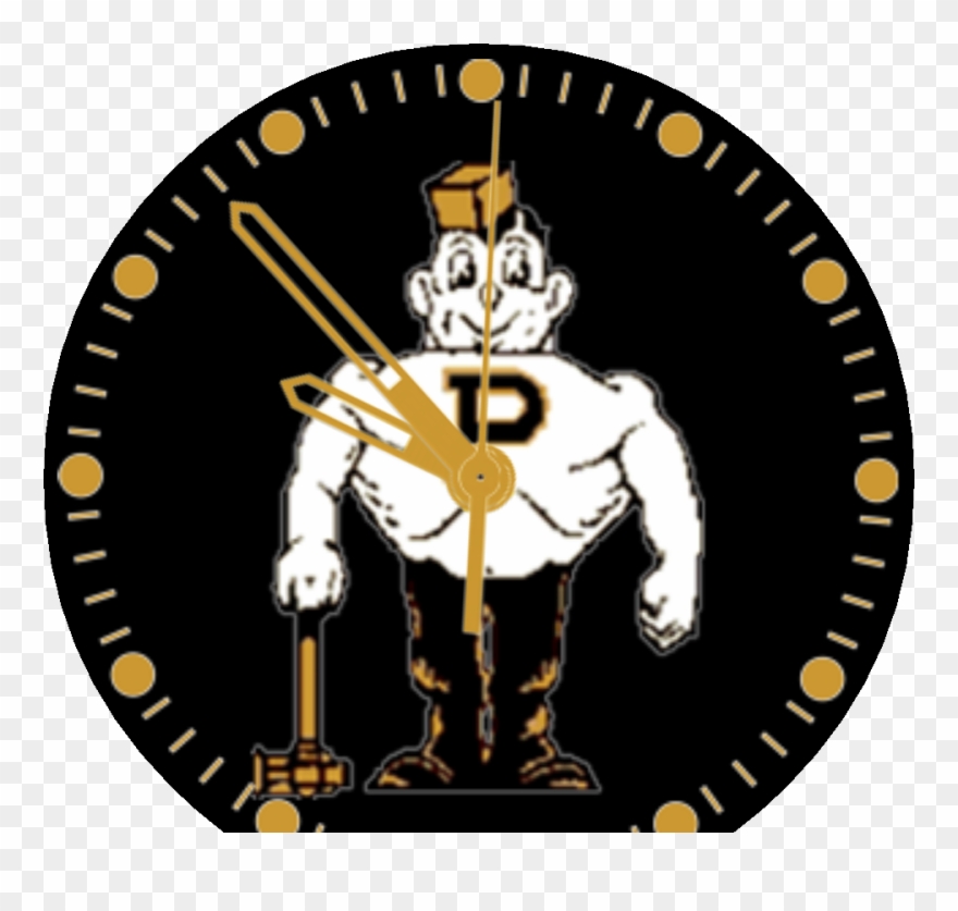 Old Style Purdue Pete Watch Face Preview Clipart