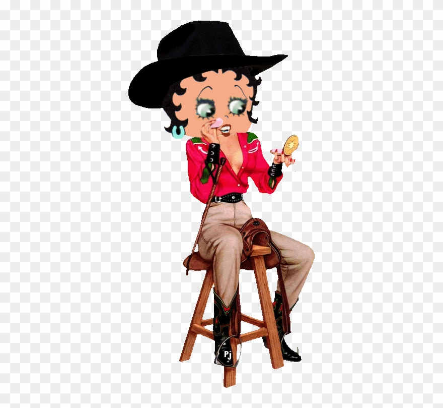 Cowgirl Betty Boop - Portable Lumbar Support Cushion Back Cushion Pillow Clipart