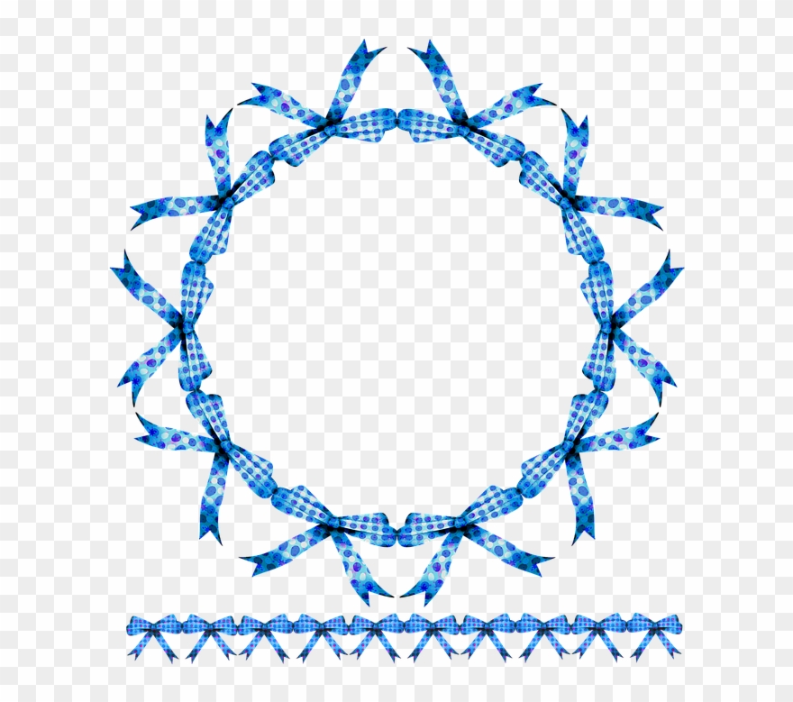 Blue Border 13, Buy Clip Art - Bingkai Lingkaran Bunga Biru - Png Download