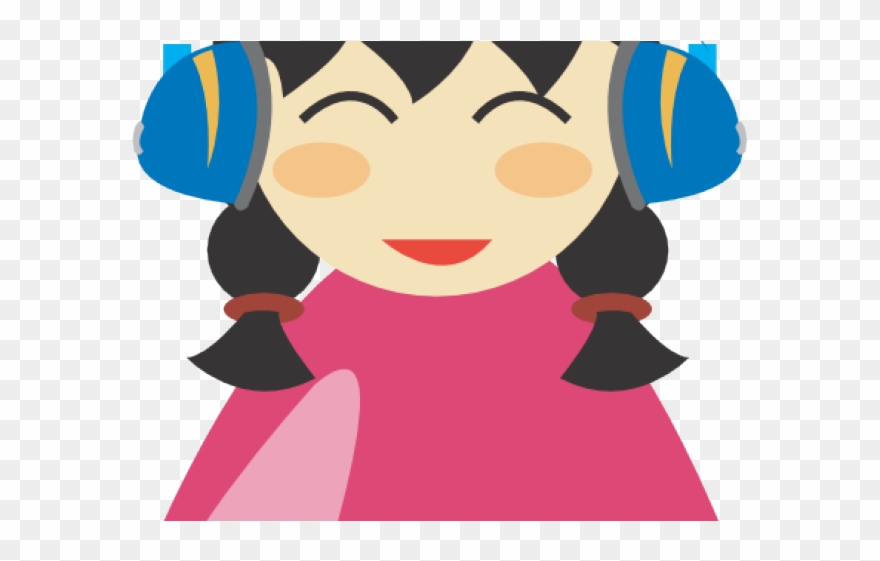 Headphones Clipart Girl - Person With Headphones Clipart - Png Download