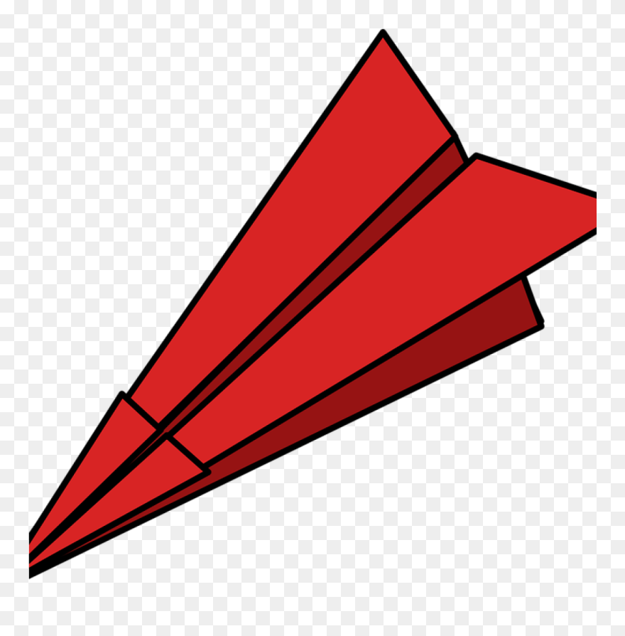 Paper Airplane Clipart Plane Folded Dart Free Vector - Paper Plane - Png Download