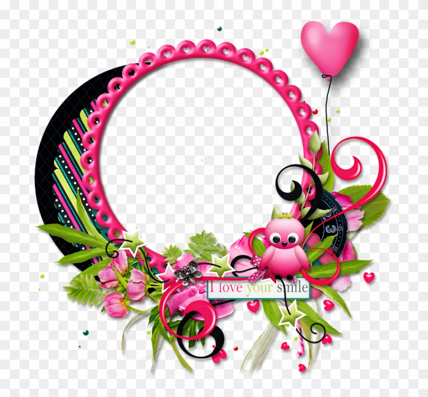 Frame Preto Rosa Clipart
