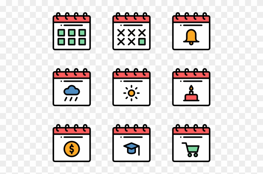 Calendar & Date 50 Icons - Calendar Date Clipart