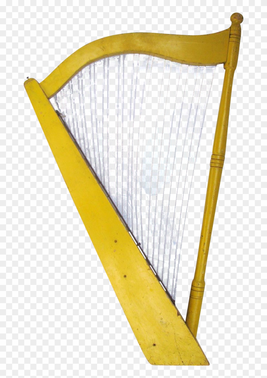 Vintage Painted Wooden Harp Trade Sign - Music Clipart