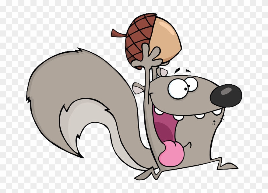 Crazy Squirrl - Gray Squirrel Cartoon Squirrel Clipart
