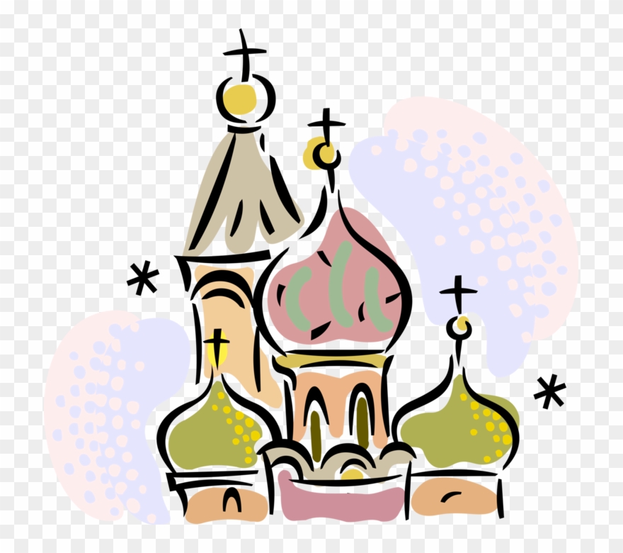 Vector Illustration Of St Basil's Orthodox Christian - St. Basil's Cathedral Clipart