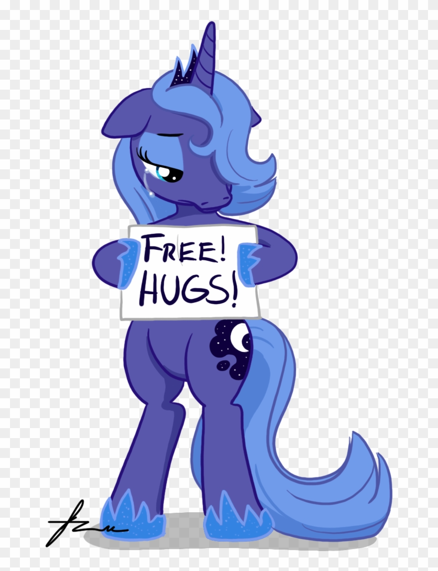Alicorn Artist Furboz Bipedal Crying Hugs - Princess Luna Funny Meme Clipart