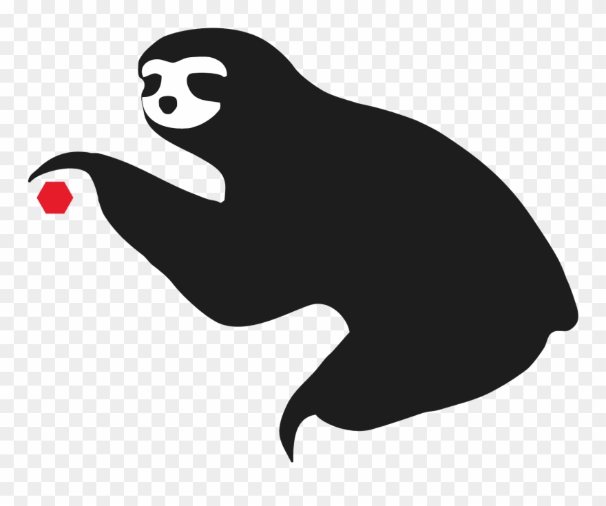 Graphic Black And White Stock Silhouette Anteater Clip - Black And White Sloth - Png Download