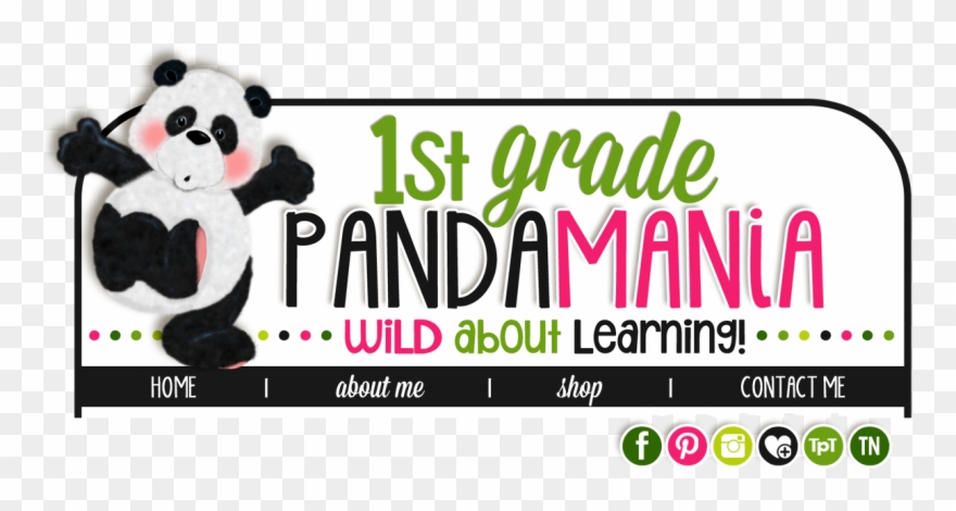 1st Grade Panda Header - Banner Clipart