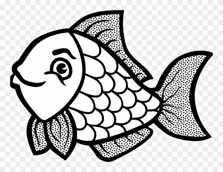 Download Fish Coloring Page - Cute Fish Clipart Black And White - Png Download