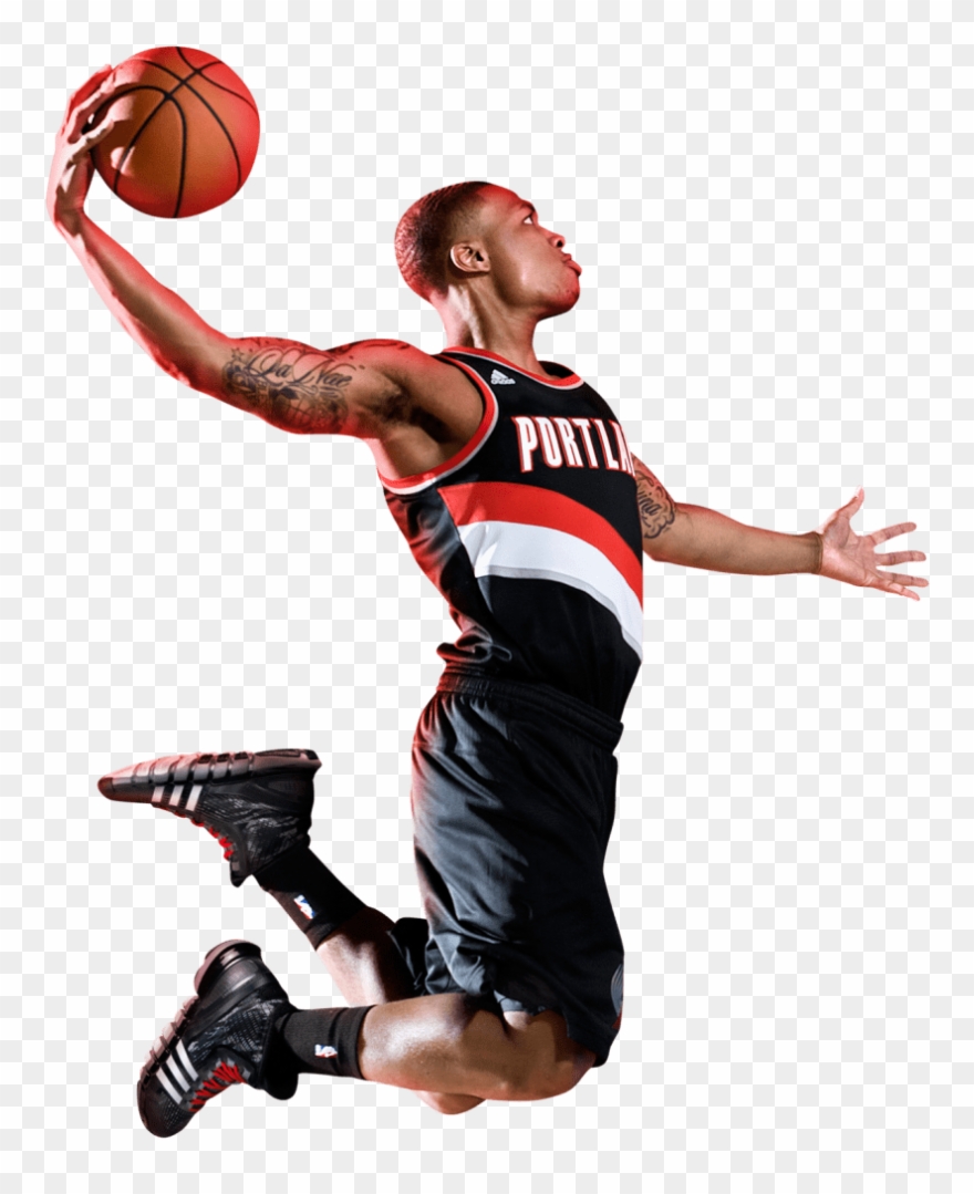 Damian Lillard Dunk Transparent Png - Portland Trail Blazers Lillard Png Clipart