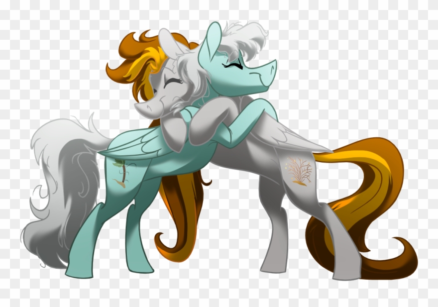 Artist Longmuzzlepony Best Friends Couple Hug - Drawing Clipart
