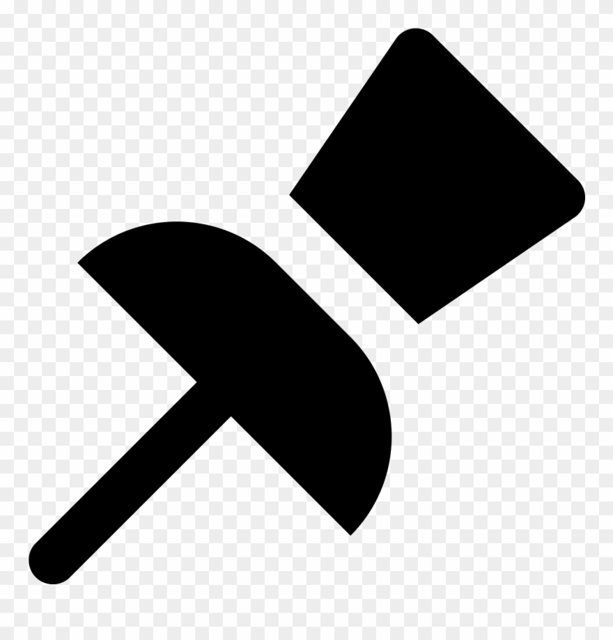 A Square Open On One Side, Resting On Top Of A Semi - Thumbtack Black Png Clipart