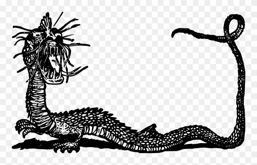Medium Image - Frame Dragon Japan Clipart - Png Download