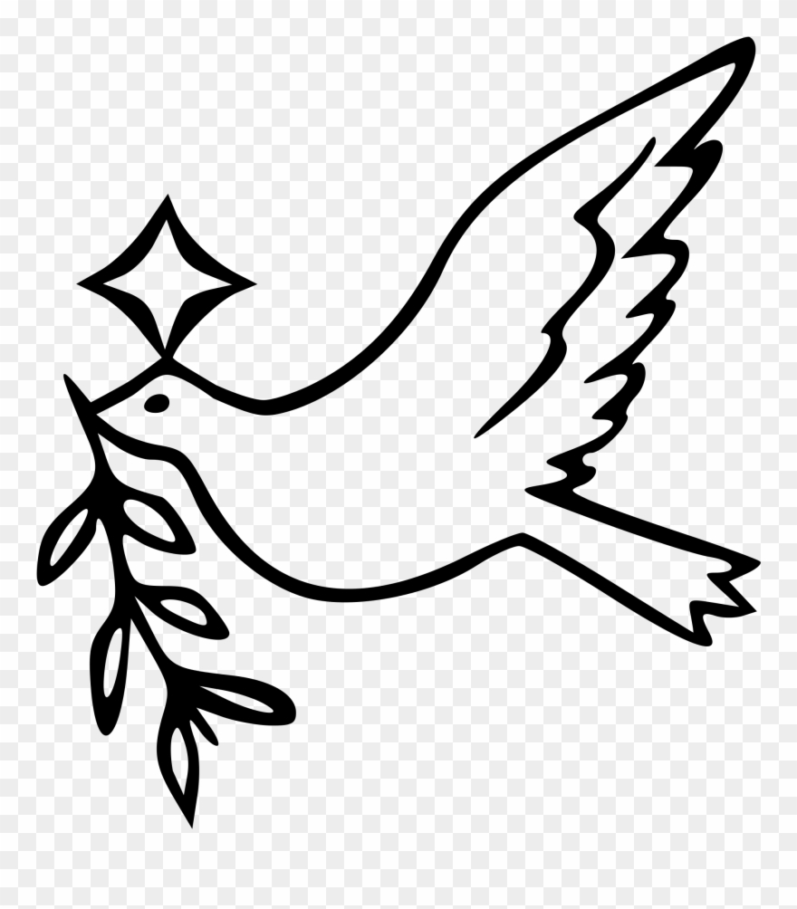 Open - Printable Colouring Pages Dove Clipart