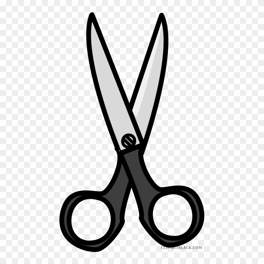 Black And White Scissor Tools Free Black White Clipart - Scissors Drawing - Png Download