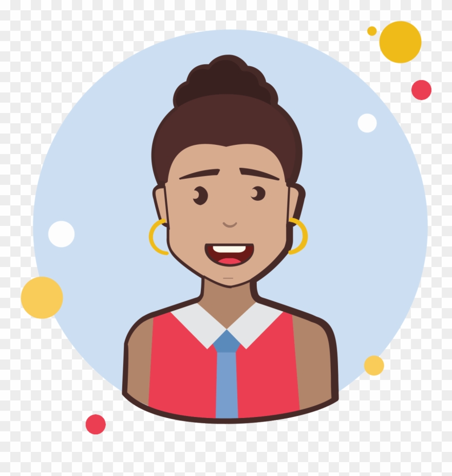 Brown Curly Hair Business Lady Icon - Escritora Icono Clipart