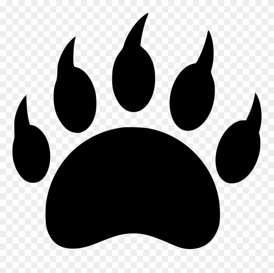 Bear Wild Animal Footprint Danger Predator Comments - Animal Footprint Icon Clipart