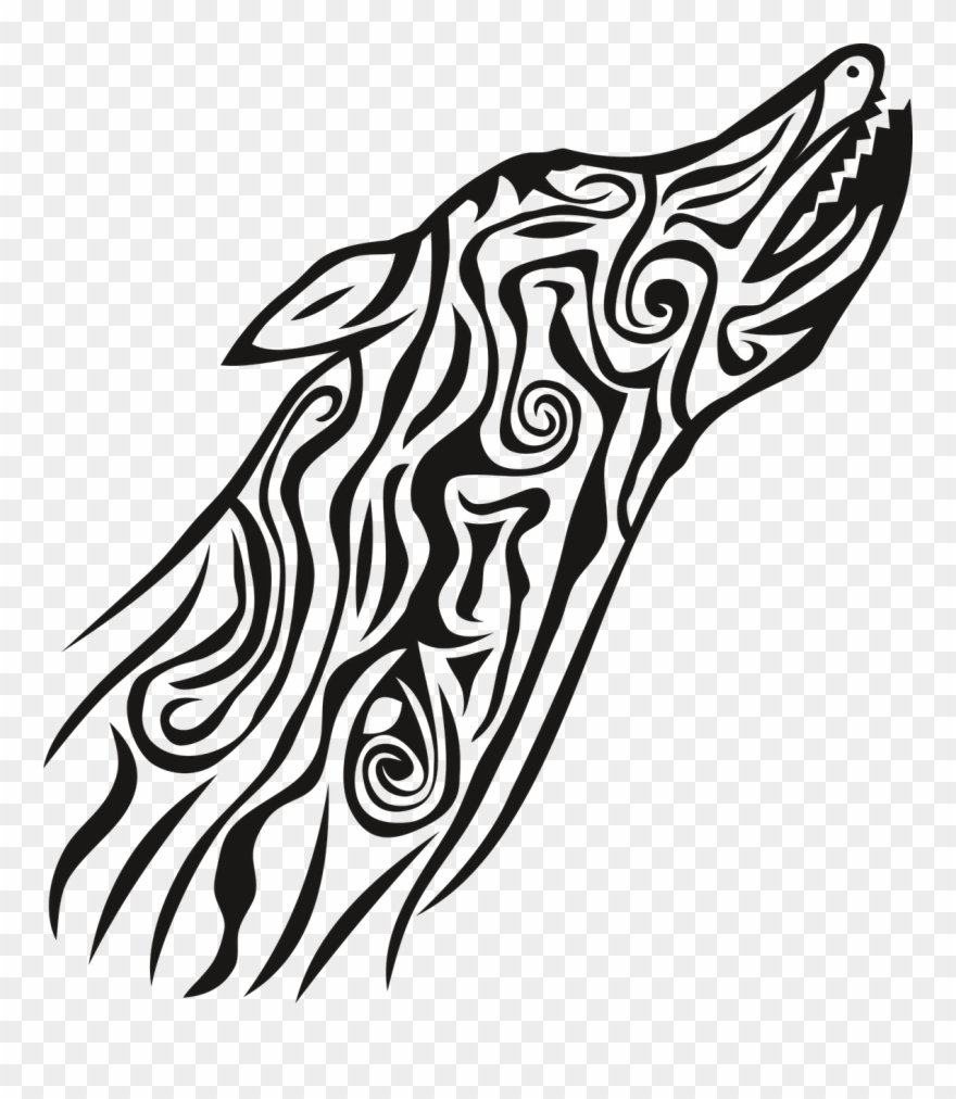 Wolf,animal,large Background, - Serigala Bulan Vektor Clipart