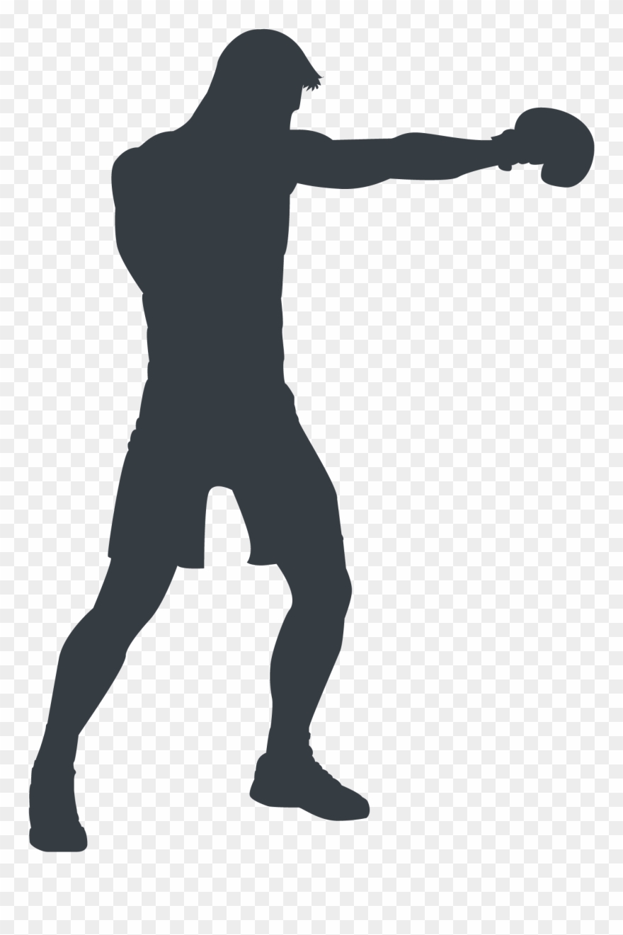Athlete Silhouette - Boxing Clipart