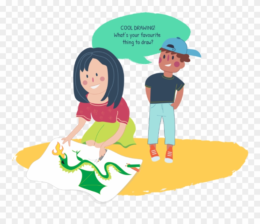 Making Friends - Drawing Clipart