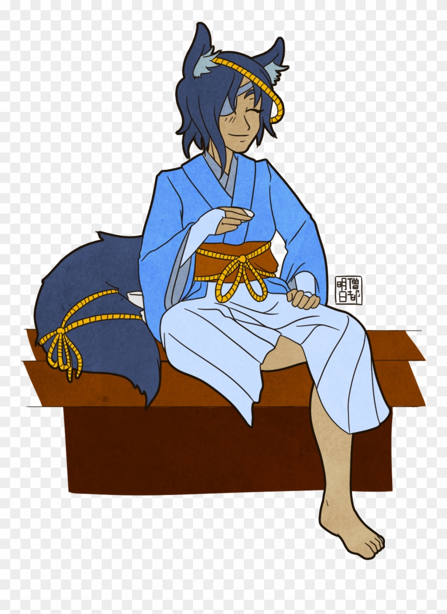 Hiroyuki Having Some Time Off - Cartoon Clipart