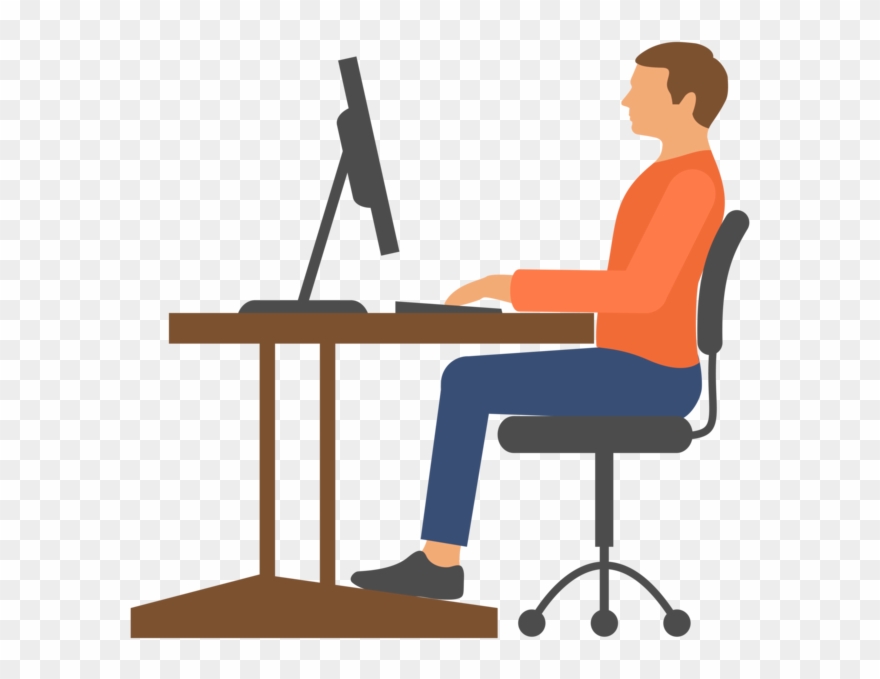 Correcting Desk Posture Video Tutorial Dr Chris - Good Posture On Computer Clipart