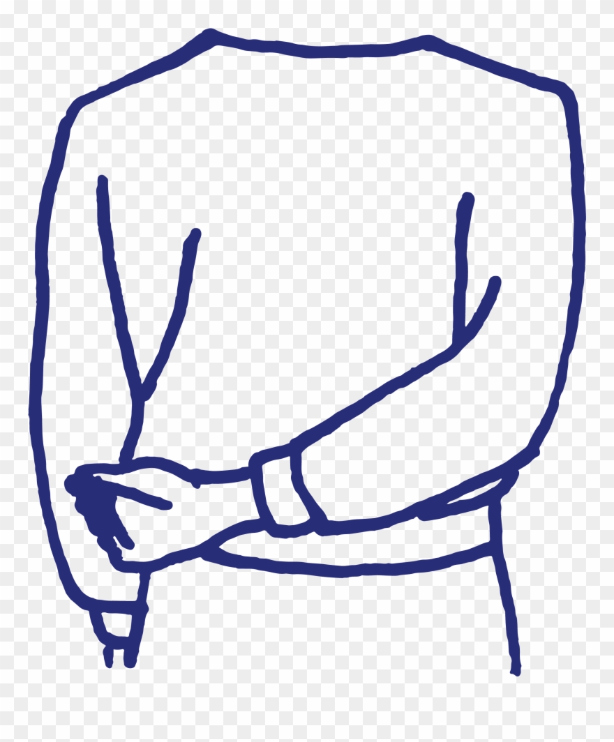 Move Guiding Arm Towards The Centre Of Your Back To - Drawing Clipart
