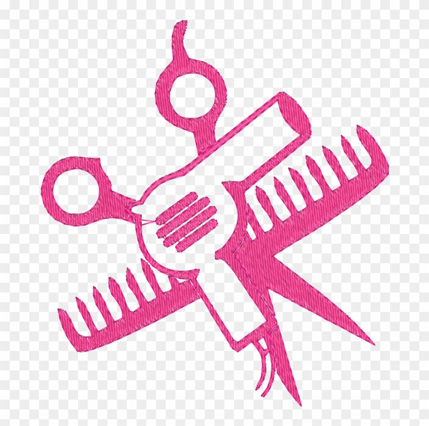 Matriz De Bordado Logotipo Cabeleireiro 1 Day Light - Imagen De Tijeras De Peluqueria Clipart