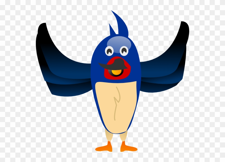 Happy Bird Clip Art - Funny Blue Bird Shower Curtain - Png Download